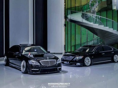 Embracing Elegance: The Transformed Mercedes-Benz S-Class W221 as a Bagged Masterpiece