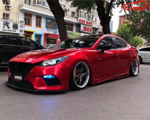 Red Temptation Mazda 3 Alxce Bagged Charming Stance Fan