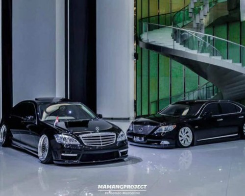Embracing Elegance: The Transformed Mercedes-Benz S-Class W221 as a Bagged Masterpiece